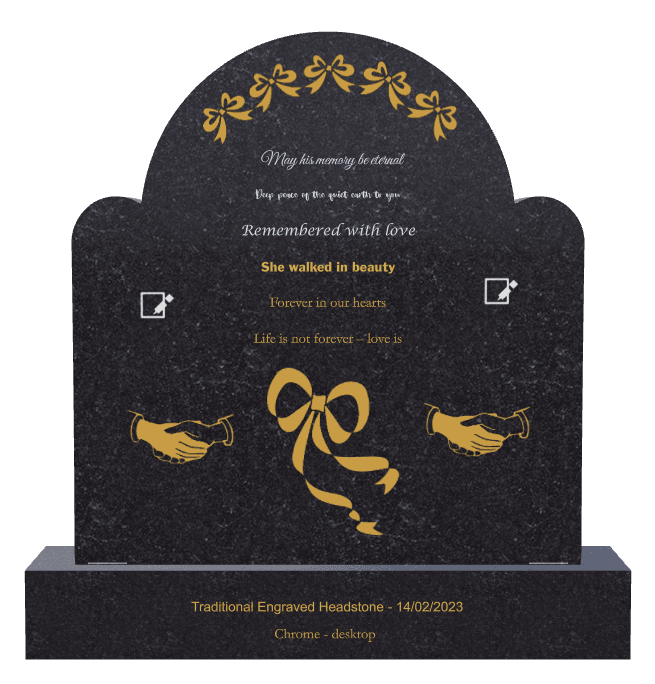 Traditional Engraved Headstone – Forever in Our Hearts preview
