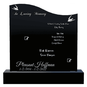Left Wave - Devoted Husband Headstone memorial design preview