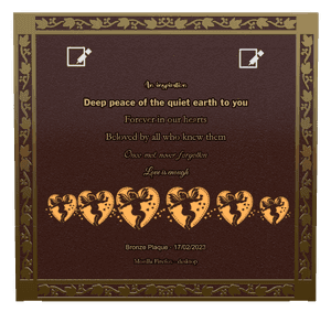 Bronze Plaque - Forever in Our Hearts 7 memorial design preview
