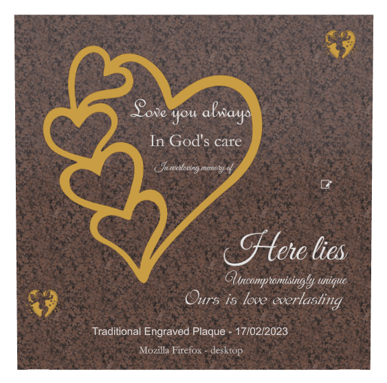 Square Traditional Engraved Plaque – Heart preview