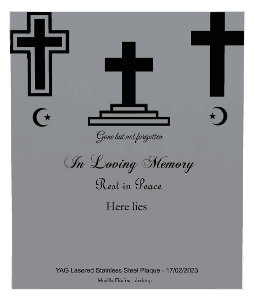 Stainless Steel Plaque Stainless Steel Plaque – Gone But Not Forgotten preview
