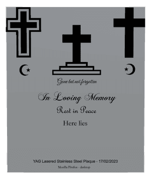 Stainless Steel Plaque - Gone But Not Forgotten memorial design preview
