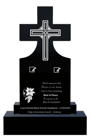 Headstone 25 - Forever in Our Hearts memorial design preview