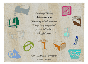 In Loving Memory memorial design preview