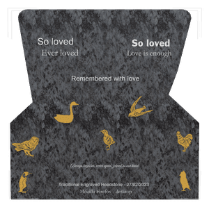 Headstone 43 - Bird Duck memorial design preview