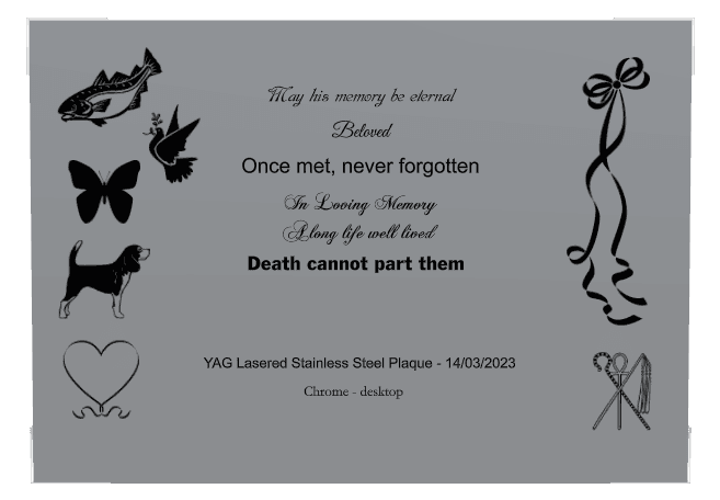 Stainless Steel Plaque Bronze Plaque – In Loving Memory preview