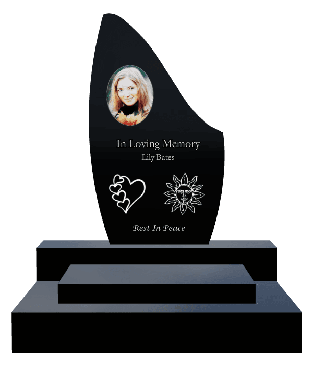 Laser-Etched Black Granite Monument – Rest in Peace preview