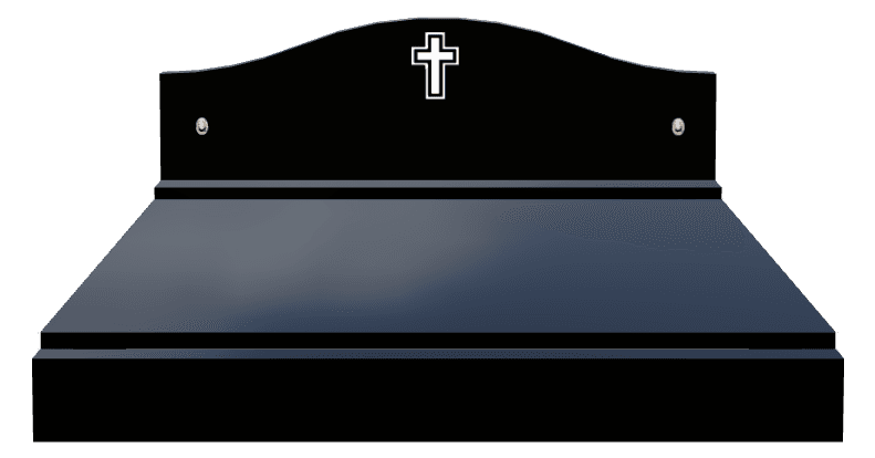 Serpentine Laser-Etched Black Granite Monument – Cross preview