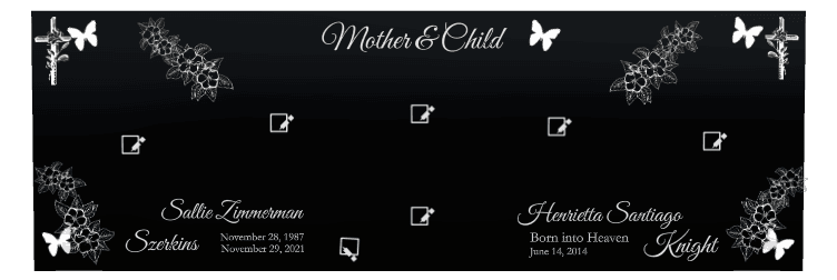 Rectangle (landscape) Laser-Etched Color Plaque – butterflies, flower and flowers preview