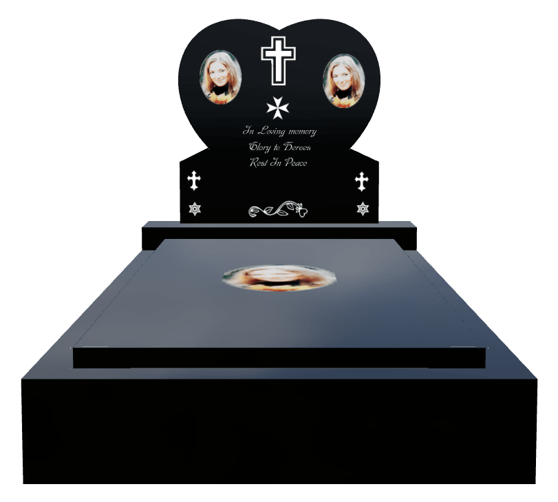 Laser-Etched Black Granite Monument – Rest in Peace Monument preview
