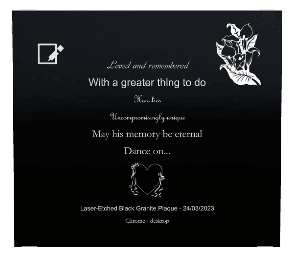 Square Laser-Etched Color Plaque – Loved And Remembered Plaque preview