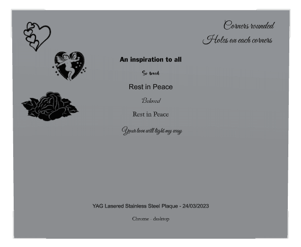 Stainless Steel Plaque Stainless Steel Plaque – Rest in Peace preview