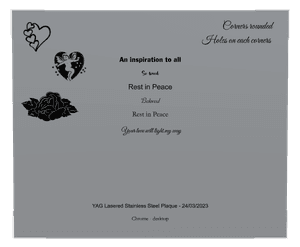 Stainless Steel Plaque - Rest in Peace memorial design preview