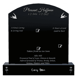 Curved Top - Devoted Husband memorial design preview
