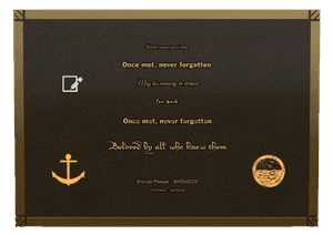 Bronze Plaque - Anchor memorial design preview