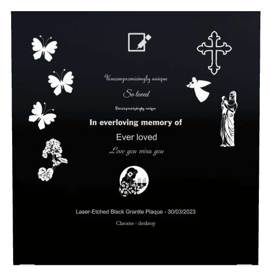 Square Laser-Etched Color Plaque – Angel Butterflies preview