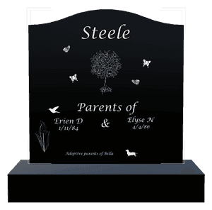 Serpentine - Bird Butterflies Headstone memorial design preview