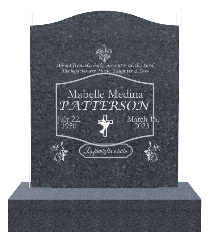 Serpentine Traditional Engraved Headstone – Absent From The Body Present With The Lord preview
