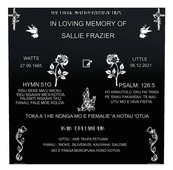 Square Laser-Etched Black Granite Headstone – I Know That my Redeemer Lives preview