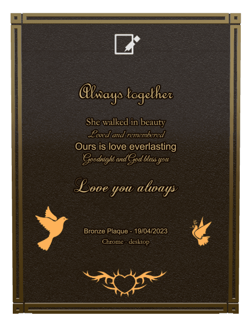 Bronze Plaque Bronze Plaque – Loved And Remembered preview