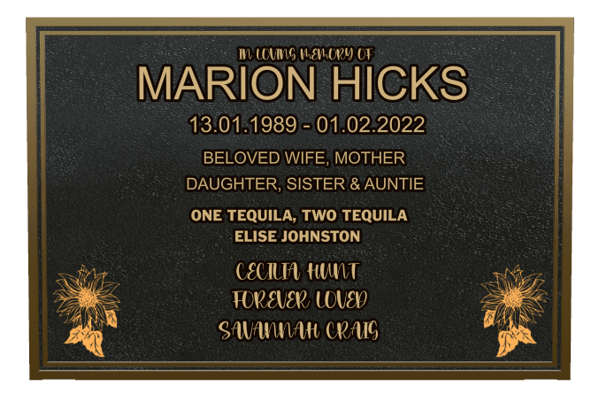 Rectangle (landscape) Bronze Plaque – flower preview
