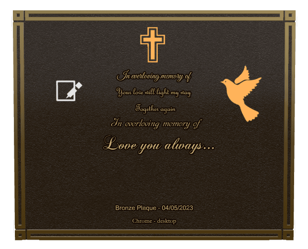 Bronze Plaque Bronze Plaque – Cross Dove preview