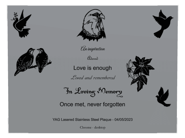 Stainless Steel Plaque Stainless Steel Plaque – In Loving Memory preview