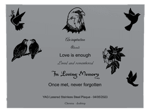 Stainless Steel Plaque - In Loving Memory 6 memorial design preview