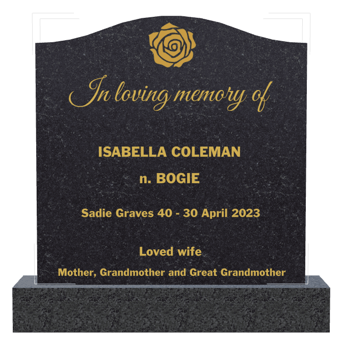 Serpentine Traditional Engraved Headstone – Forever in Our Hearts preview