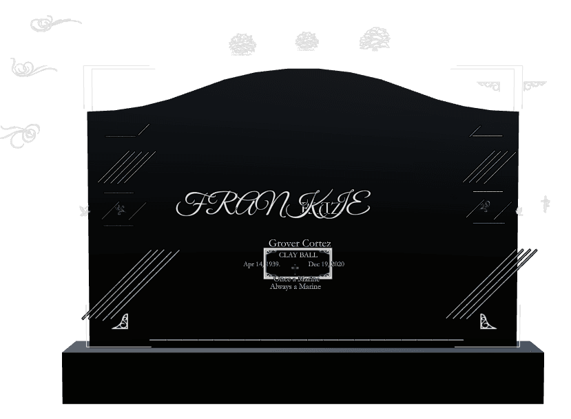 Serpentine Laser-Etched Black Granite Headstone – Bird Birds preview