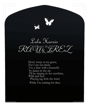 Headstone 36 - Butterflies memorial design preview