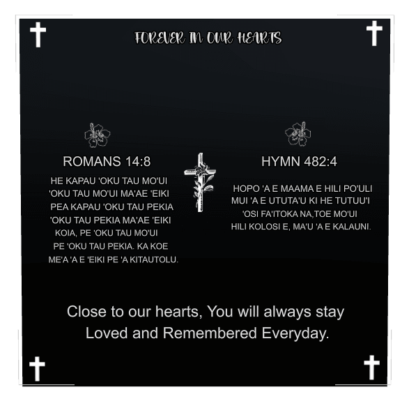 Square Laser-Etched Black Granite Headstone – Forever in Our Hearts preview