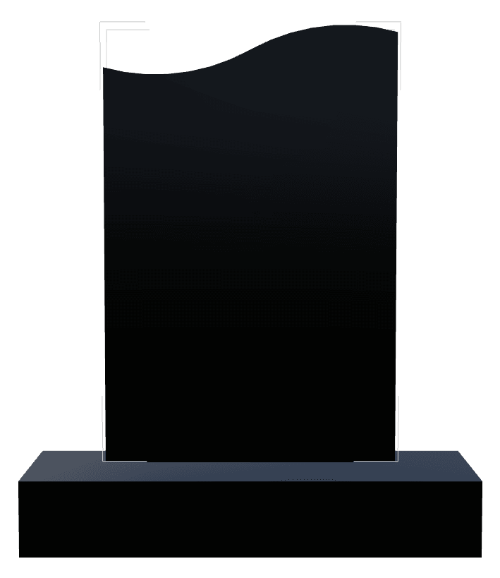 Right Wave Laser-Etched Black Granite Headstone – Song Headstone preview