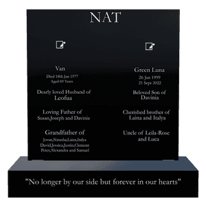 Square - Loving Father Headstone memorial design preview