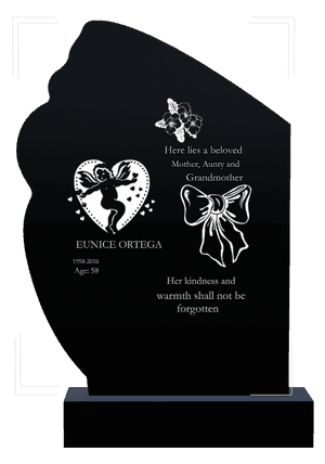 Headstone 9 - Flower Heart memorial design preview