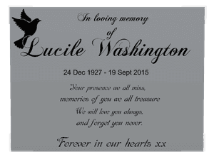 Dove Memorial memorial design preview