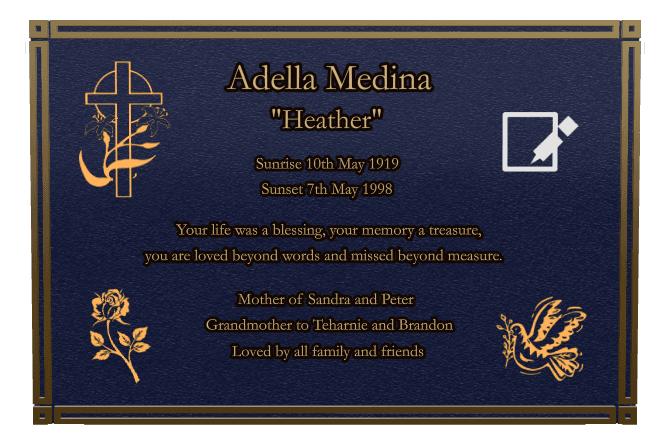 Rectangle (landscape) Bronze Plaque – flower and flowers preview
