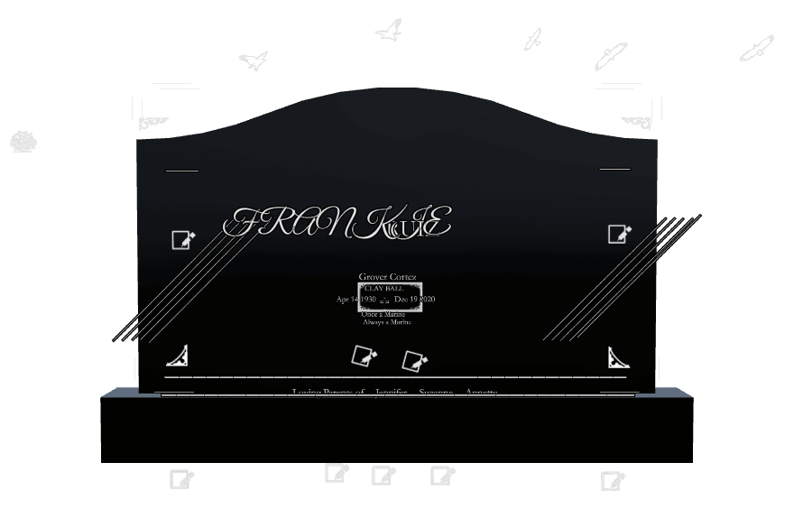 Serpentine Laser-Etched Black Granite Headstone – Bird Cross preview