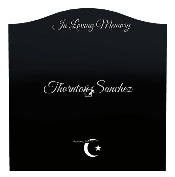 Serpentine Laser-Etched Black Granite Headstone – In Loving Memory preview