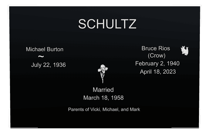Square Laser-Etched Black Granite Headstone – Mark Headstone preview