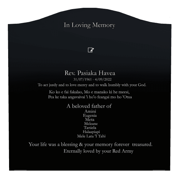 Serpentine Laser-Etched Black Granite Headstone – Your Life Was a Blessing preview