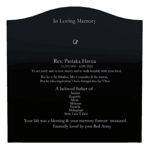 In Loving Memory memorial design preview