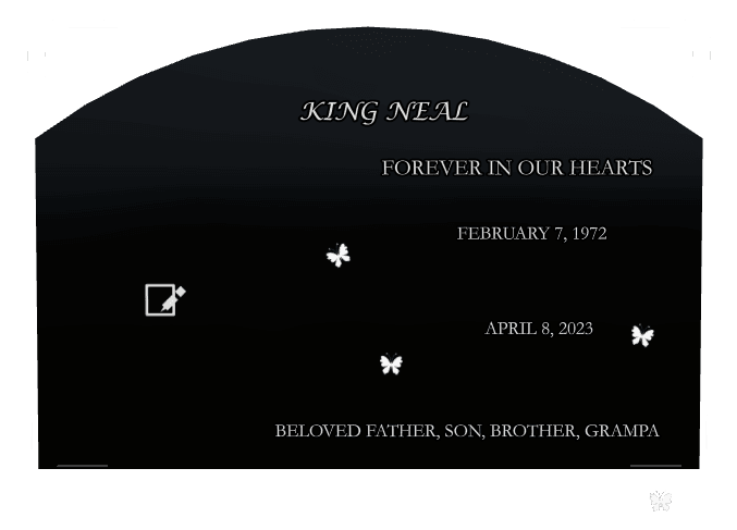 Curved Top Laser-Etched Black Granite Headstone – Forever in Our Hearts preview