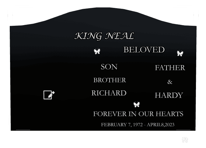 Serpentine Laser-Etched Black Granite Headstone – Beloved Son preview