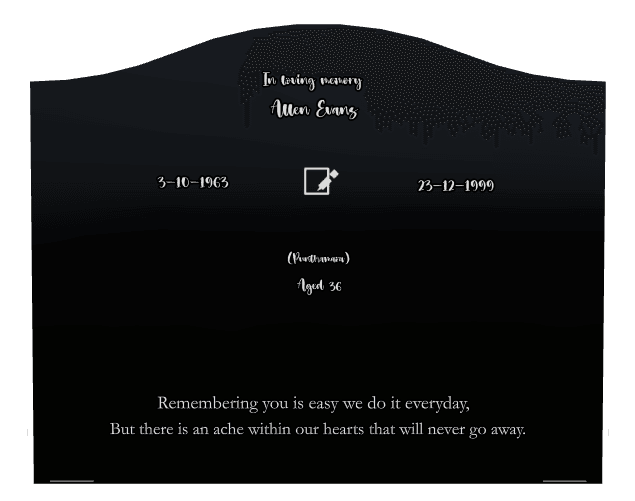 Serpentine Laser-Etched Black Granite Headstone – In Loving Memory preview