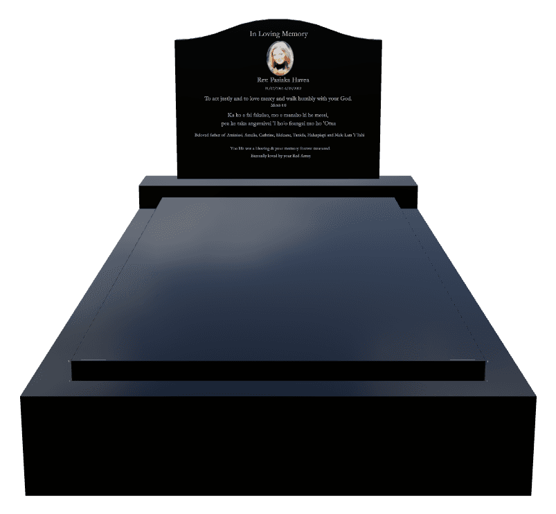 Serpentine Laser-Etched Black Granite Monument – In Loving Memory preview