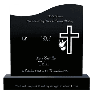Right Wave - Cross Dove Headstone memorial design preview