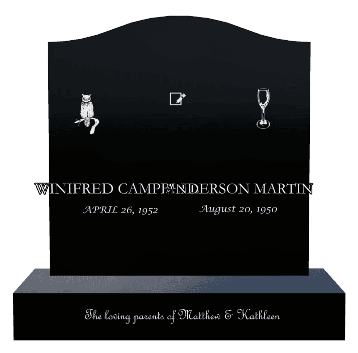 Serpentine Laser-Etched Black Granite Headstone – Matthew preview