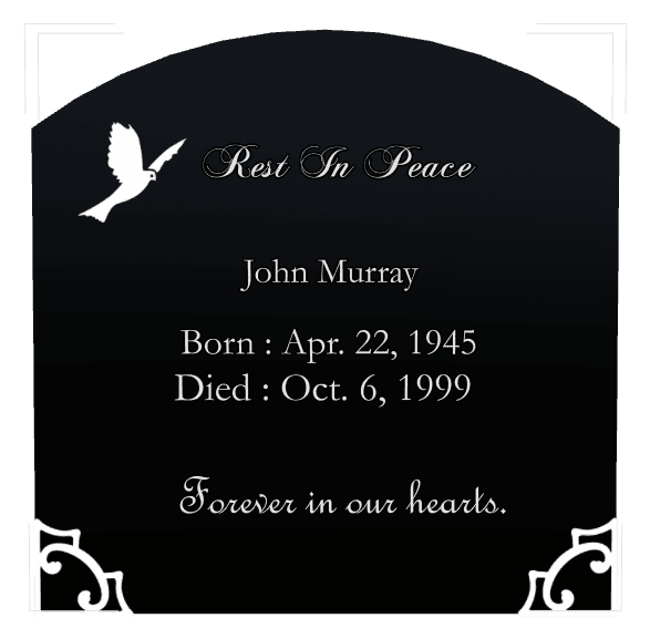 Curved Top Laser-Etched Black Granite Headstone – Forever in Our Hearts preview