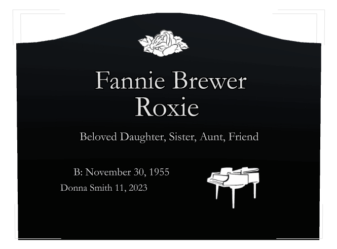 Serpentine Laser-Etched Black Granite Headstone – Beloved Daughter preview